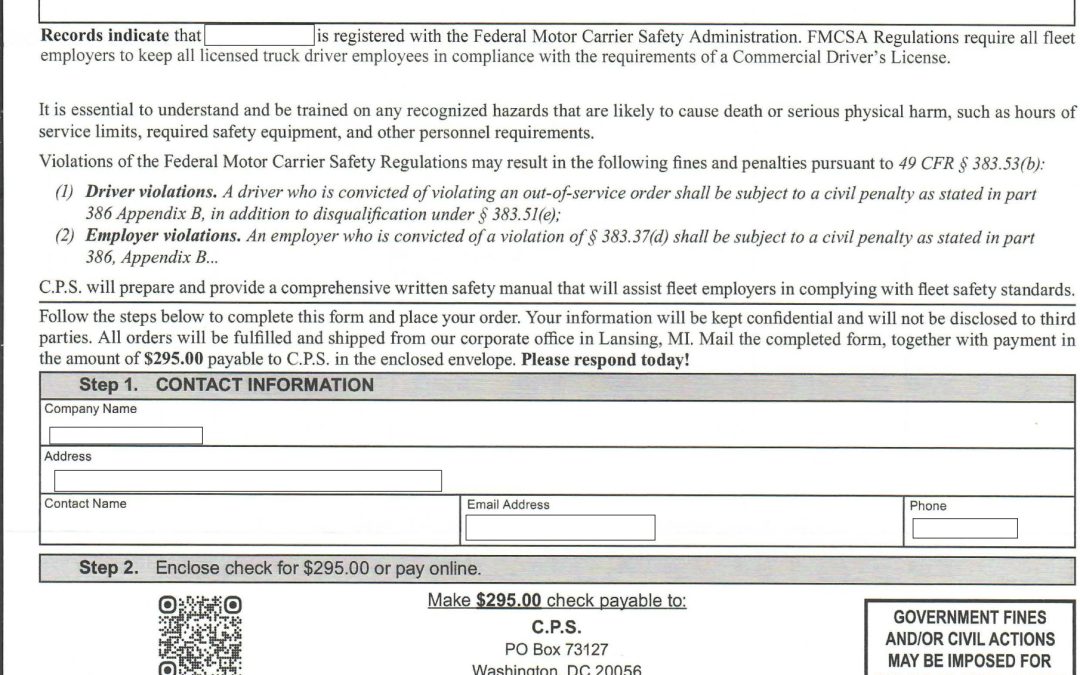 2026 Motor Carrier Safety Manuel Order Now